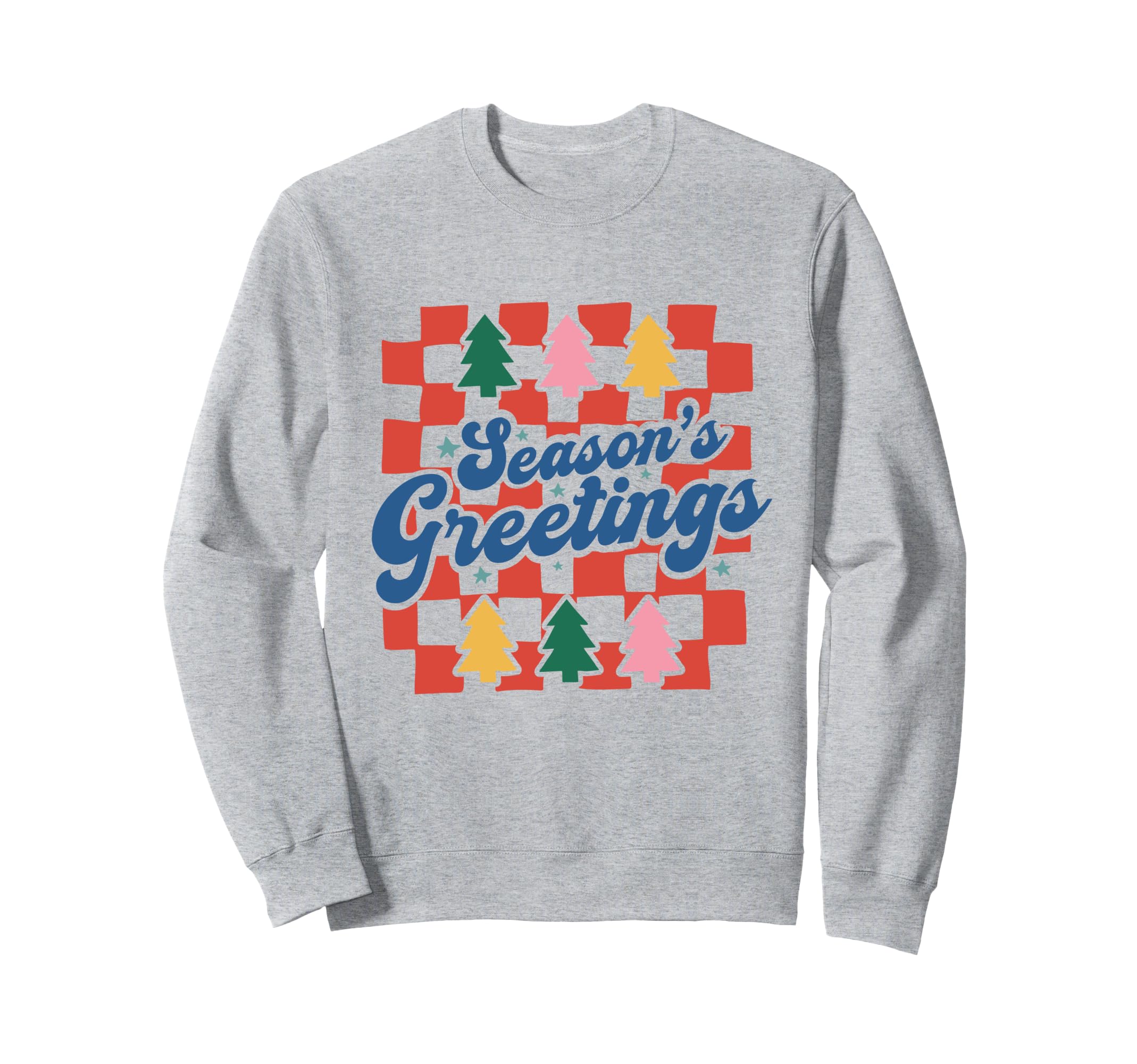 Boho Checkerboard Colorful Trees Sweatshirt - Minimalist Print for Adults - T-Shirt, Sweatshirt, Hoodie