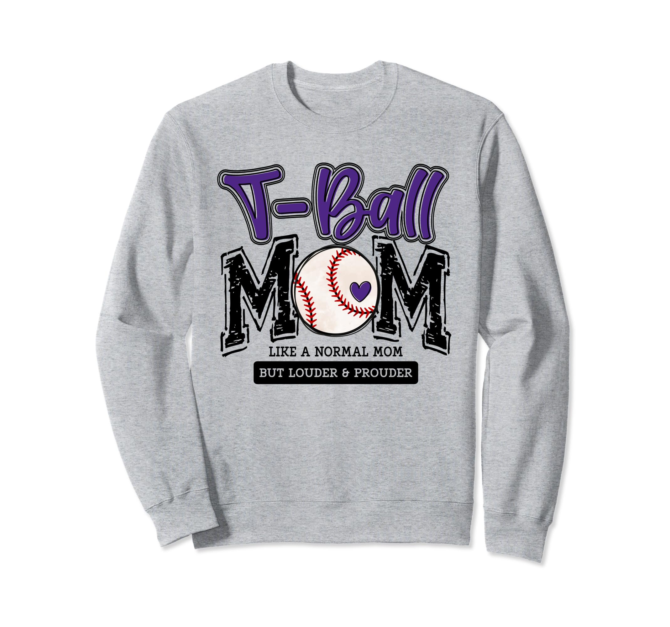 T Ball Mom Purple Varsity Sweatshirt - Streetwear Style for Adults - T-Shirt, Sweatshirt, Hoodie
