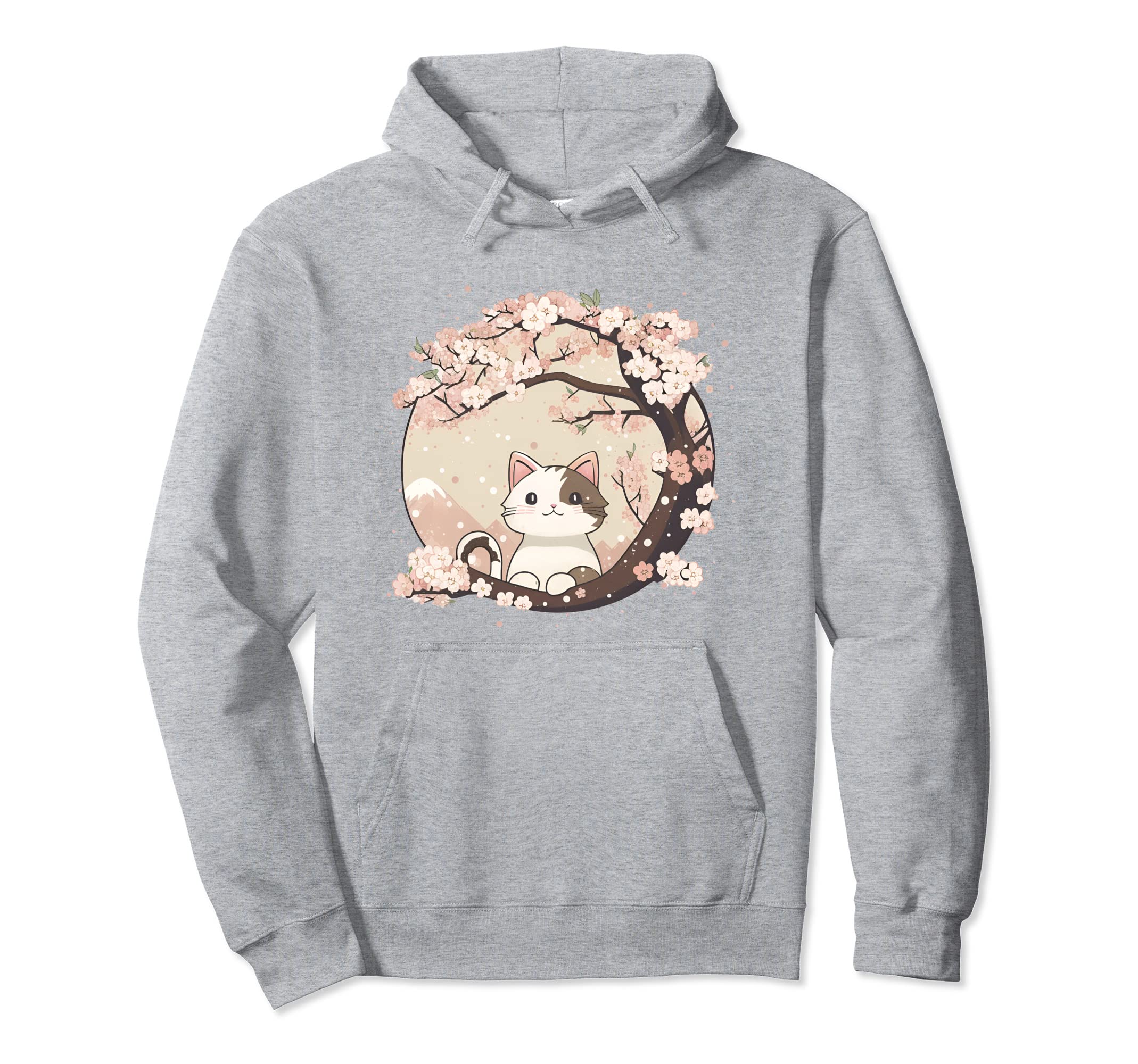 Cat Japanese Aesthetic Vaporwave Cherry Hoodie - Aesthetic Graphic Unisex - T-Shirt, Sweatshirt, Hoodie