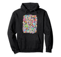 Colorful Hand Drawn Floral Boho Hoodie - Unique Graphic Men Women - T-Shirt, Sweatshirt, Hoodie