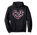 Makeup Heart Pattern Hoodie - Fun Novelty Design Men Women - T-Shirt, Sweatshirt, Hoodie