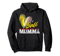 Ball Momma Heart Funny Baseball Hoodie - Minimalist Print for Adults - T-Shirt, Sweatshirt, Hoodie