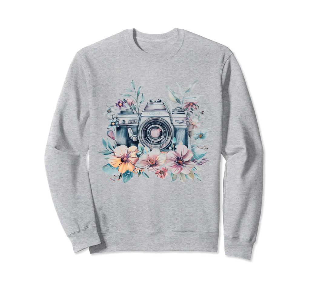 Photographer Camera Flowers Photography Sweatshirt - Unique Graphic Unisex - T-Shirt, Sweatshirt, Hoodie