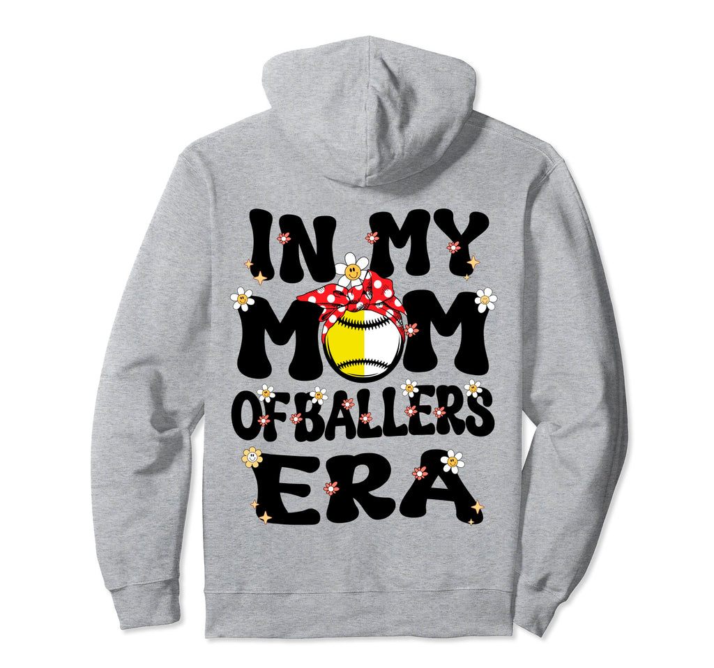 My Mom Ballers Era Groovy Baseball Hoodie - Novelty Apparel Unisex - T-Shirt, Sweatshirt, Hoodie