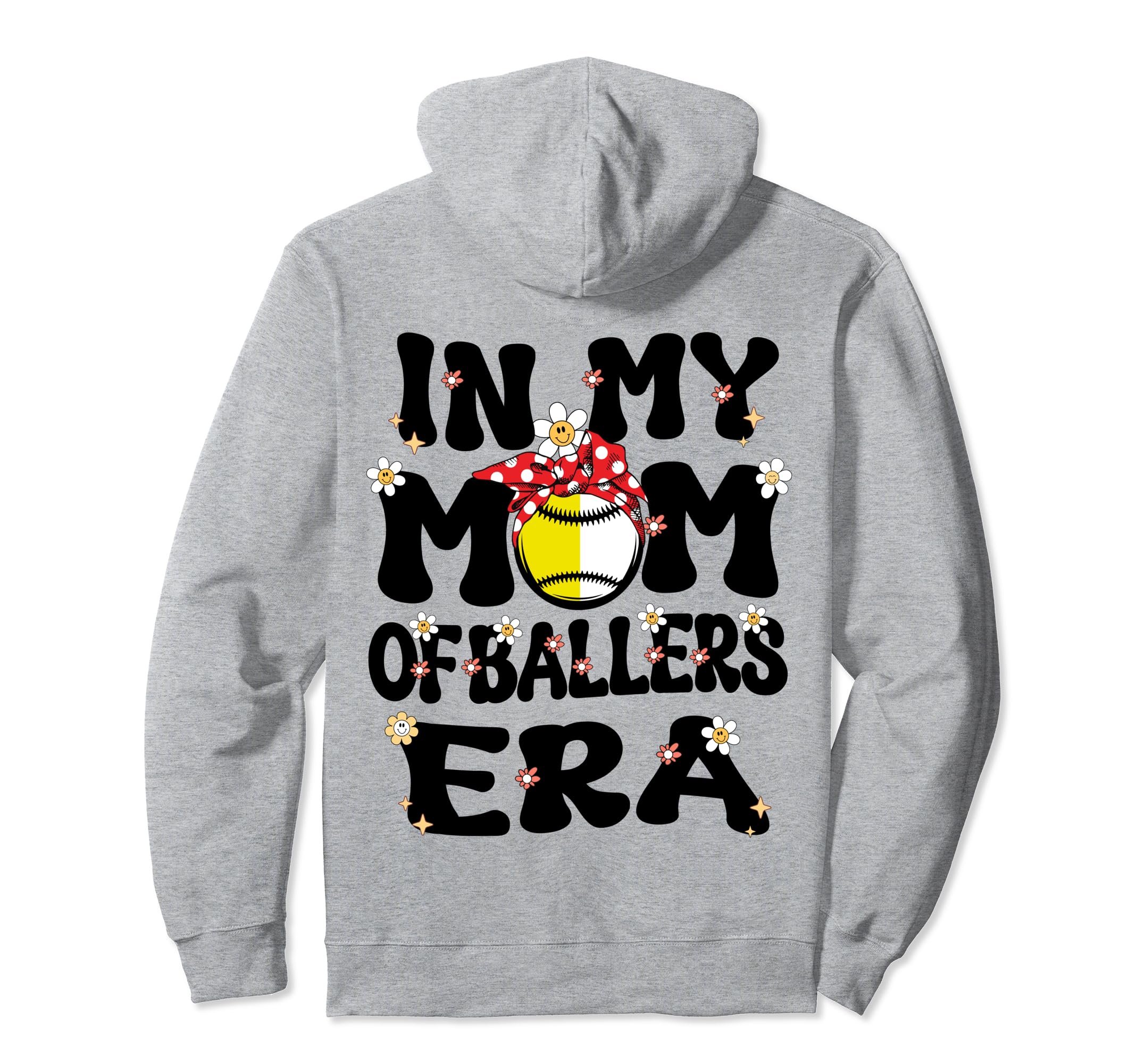 My Mom Ballers Era Groovy Baseball Hoodie - Novelty Apparel Unisex - T-Shirt, Sweatshirt, Hoodie