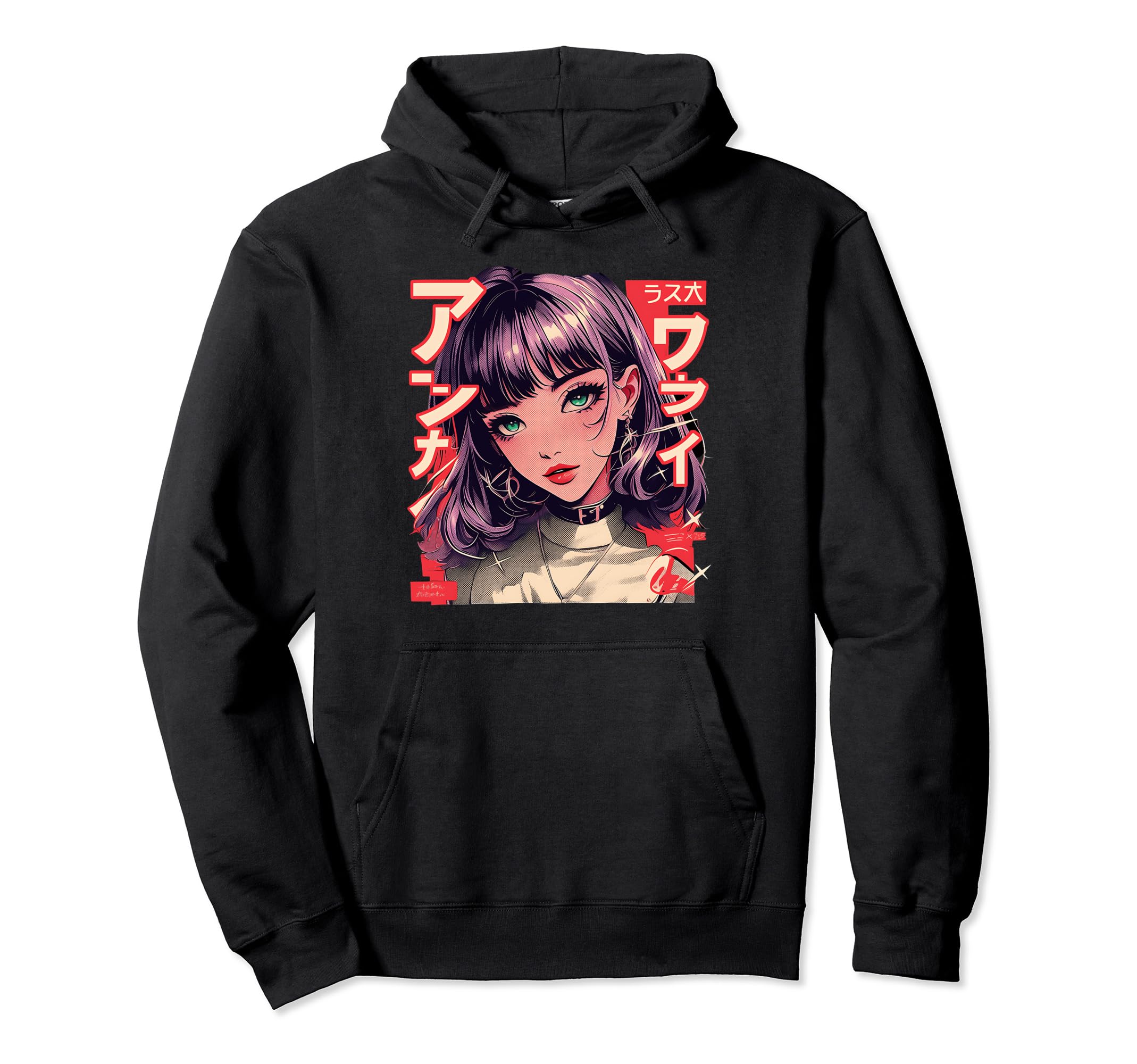 Anime Goth Grunge Demon Waifu Horror Hoodie - Custom Art Print for Adults - T-Shirt, Sweatshirt, Hoodie