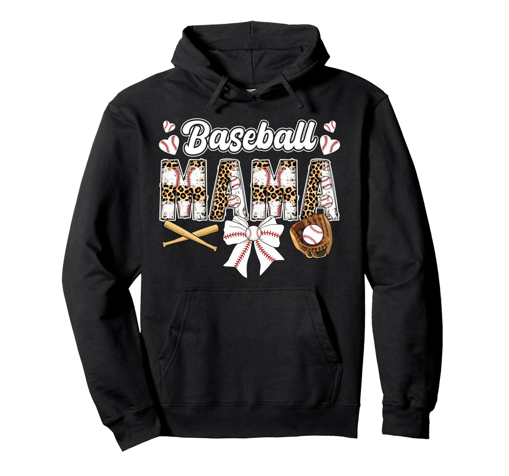Baseball Mama Coquette Baseball Mom Hoodie - Unique Graphic Unisex - T-Shirt, Sweatshirt, Hoodie
