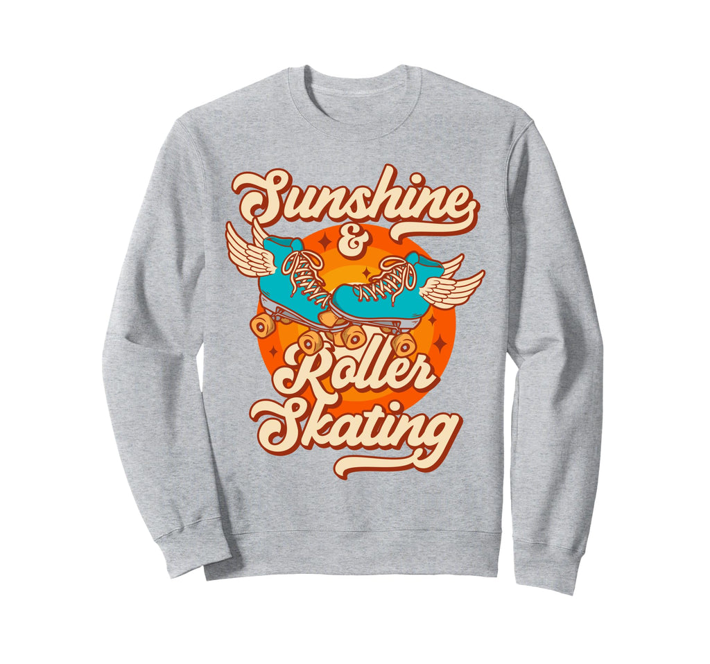 Roller Skating Skate 1970S Sunshine Sweatshirt - Unique Graphic for Adults - T-Shirt, Sweatshirt, Hoodie