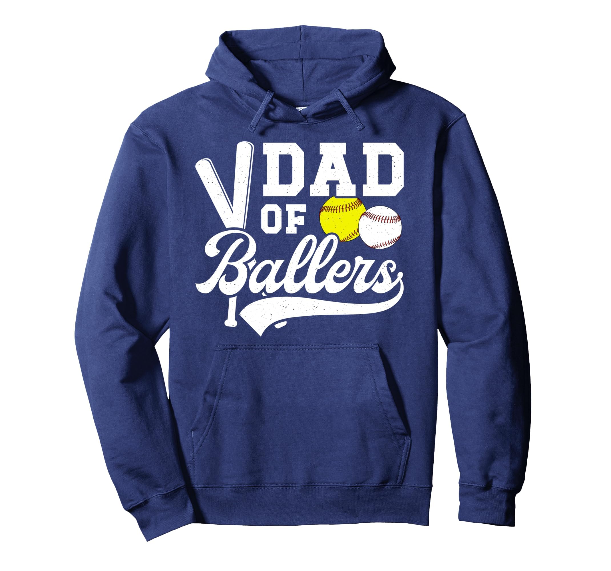 Dad Ballers Baseball Softball Dad Hoodie - Graphic Print Men Women - T-Shirt, Sweatshirt, Hoodie