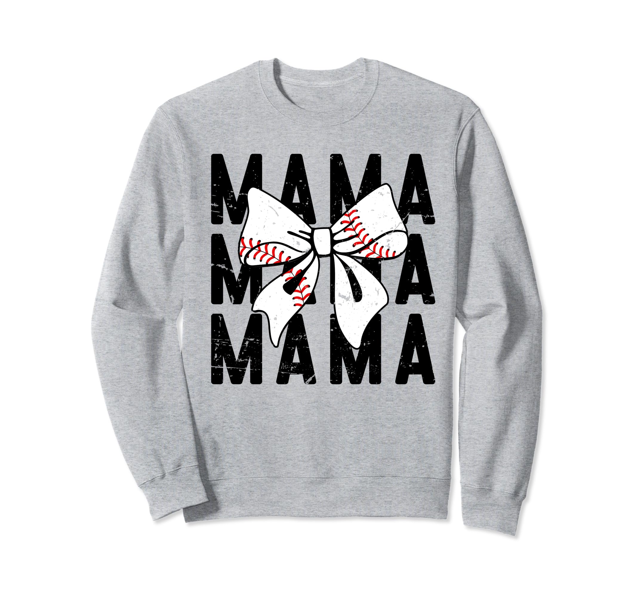 Coquette Groovy Baseball Mama Bow Sweatshirt - Casual Everyday Wear Unisex - T-Shirt, Sweatshirt, Hoodie