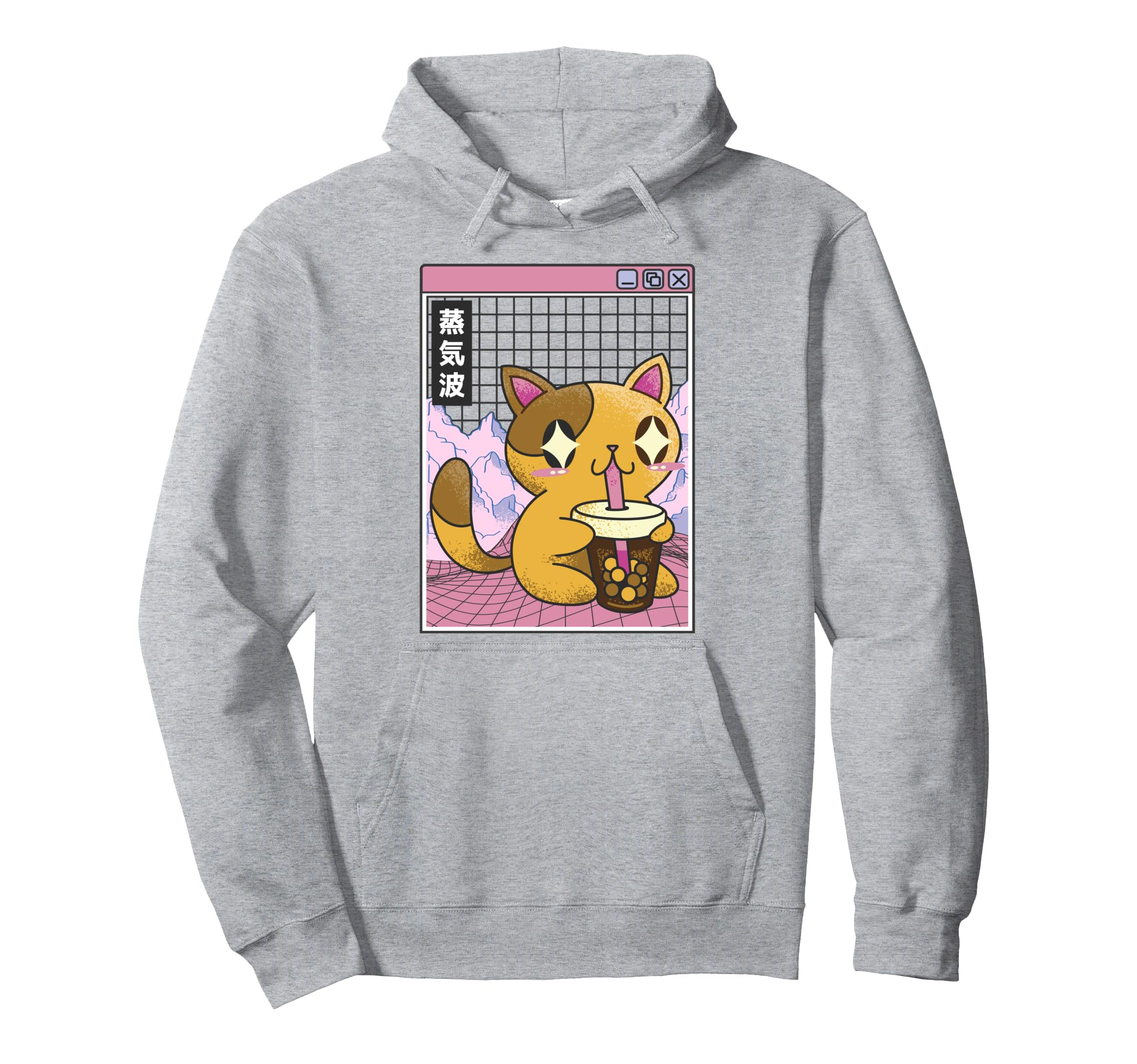 Cat Drinking Bubble Tea Kawaii Hoodie - Aesthetic Graphic Men Women - T-Shirt, Sweatshirt, Hoodie