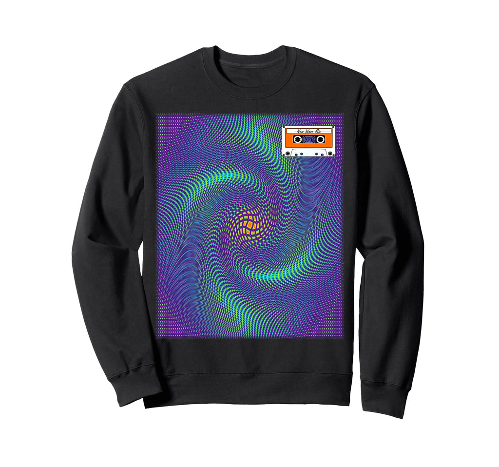 Swirl New Wave Mix Tape Music Cassette Sweatshirt - Graphic Print Unisex - T-Shirt, Sweatshirt, Hoodie