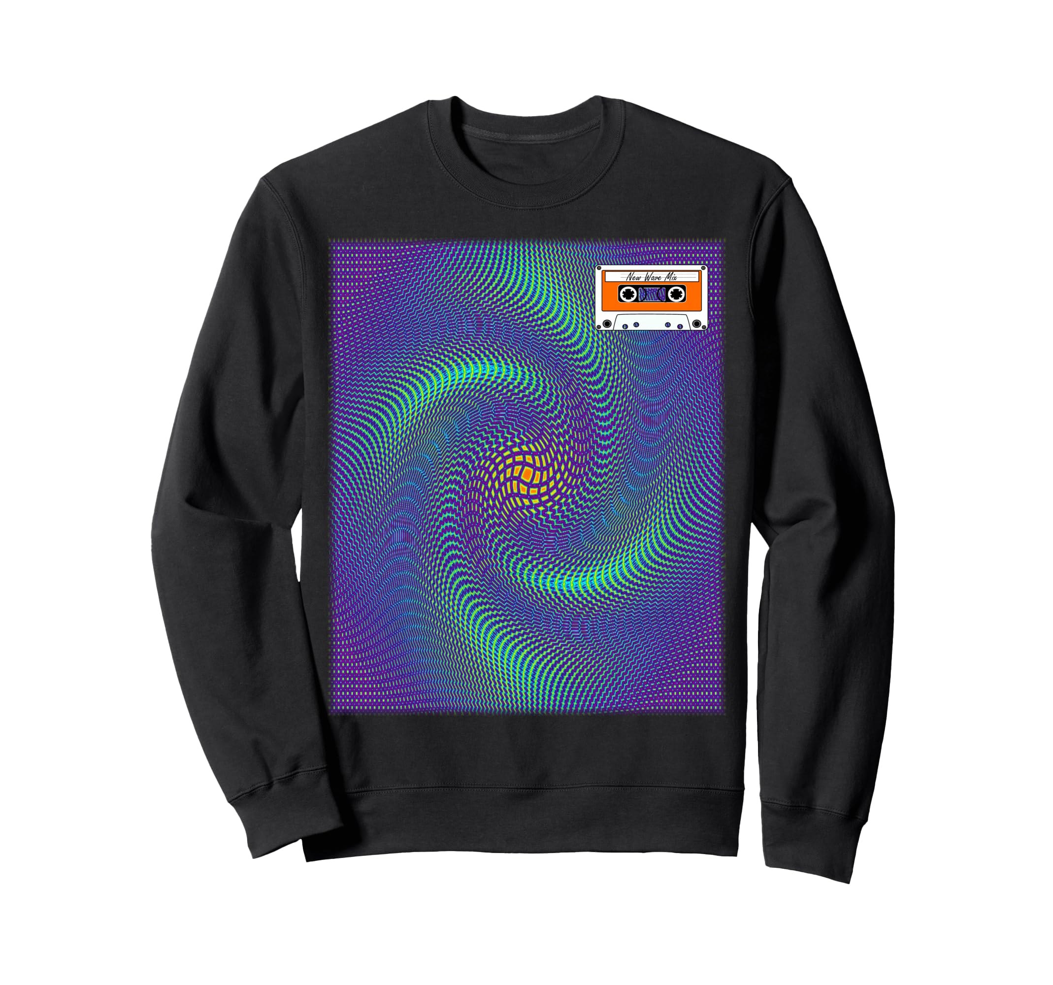 Swirl New Wave Mix Tape Music Cassette Sweatshirt - Graphic Print Unisex - T-Shirt, Sweatshirt, Hoodie