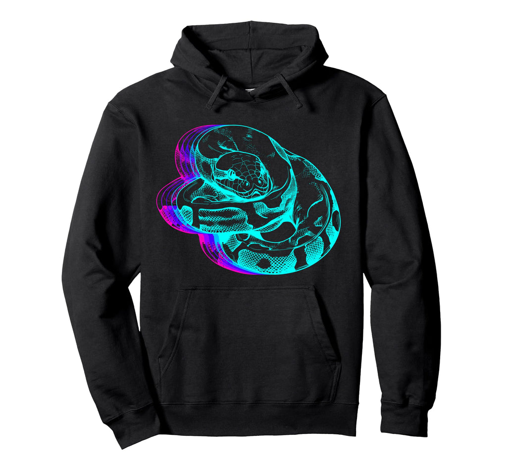 Ball Python Snake Vaporwave Hoodie - Unique Graphic Unisex - T-Shirt, Sweatshirt, Hoodie