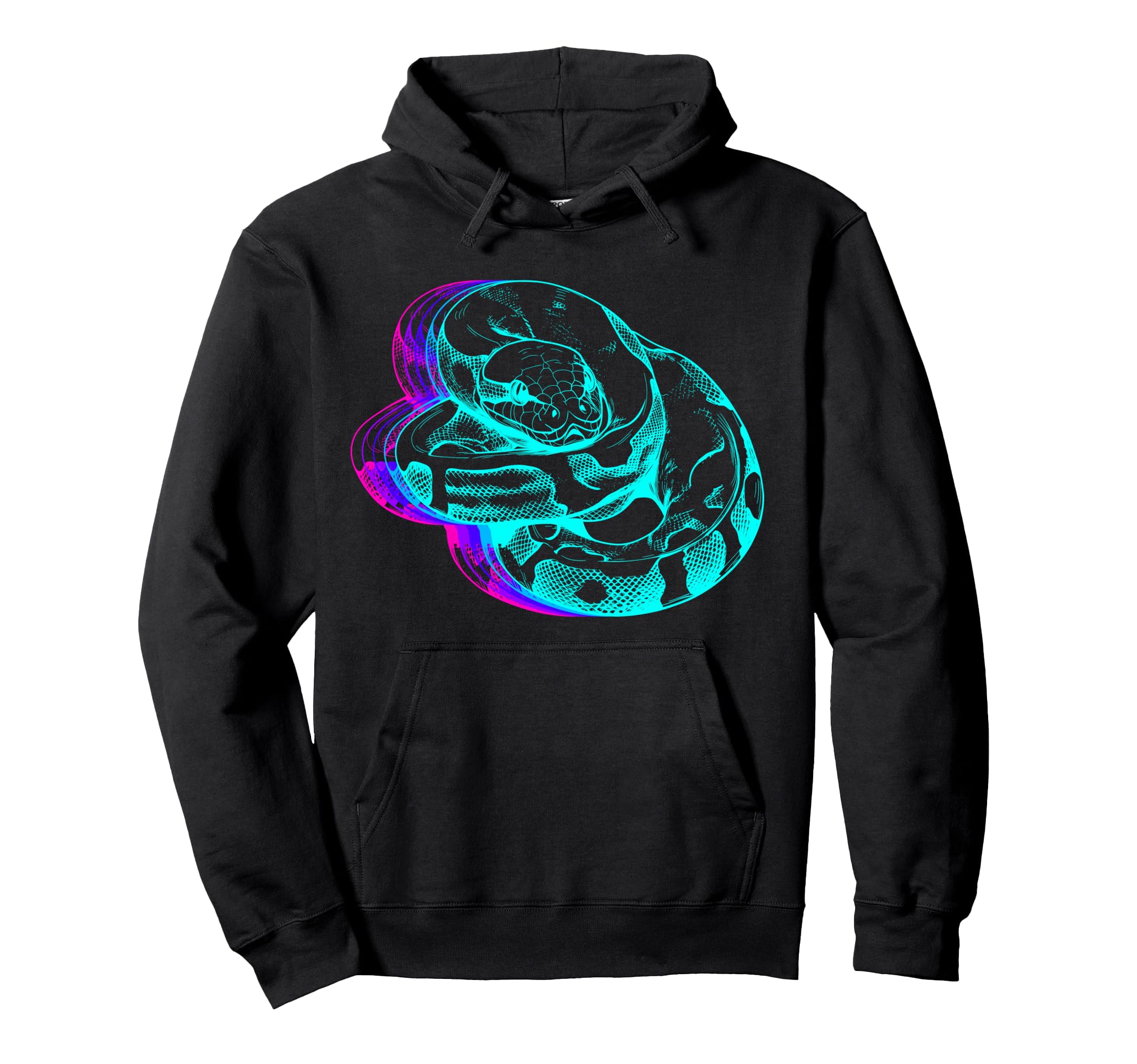 Ball Python Snake Vaporwave Hoodie - Unique Graphic Unisex - T-Shirt, Sweatshirt, Hoodie