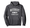 Waterbury Connecticut Ct Established Hoodie - Aesthetic Graphic Unisex - T-Shirt, Sweatshirt, Hoodie