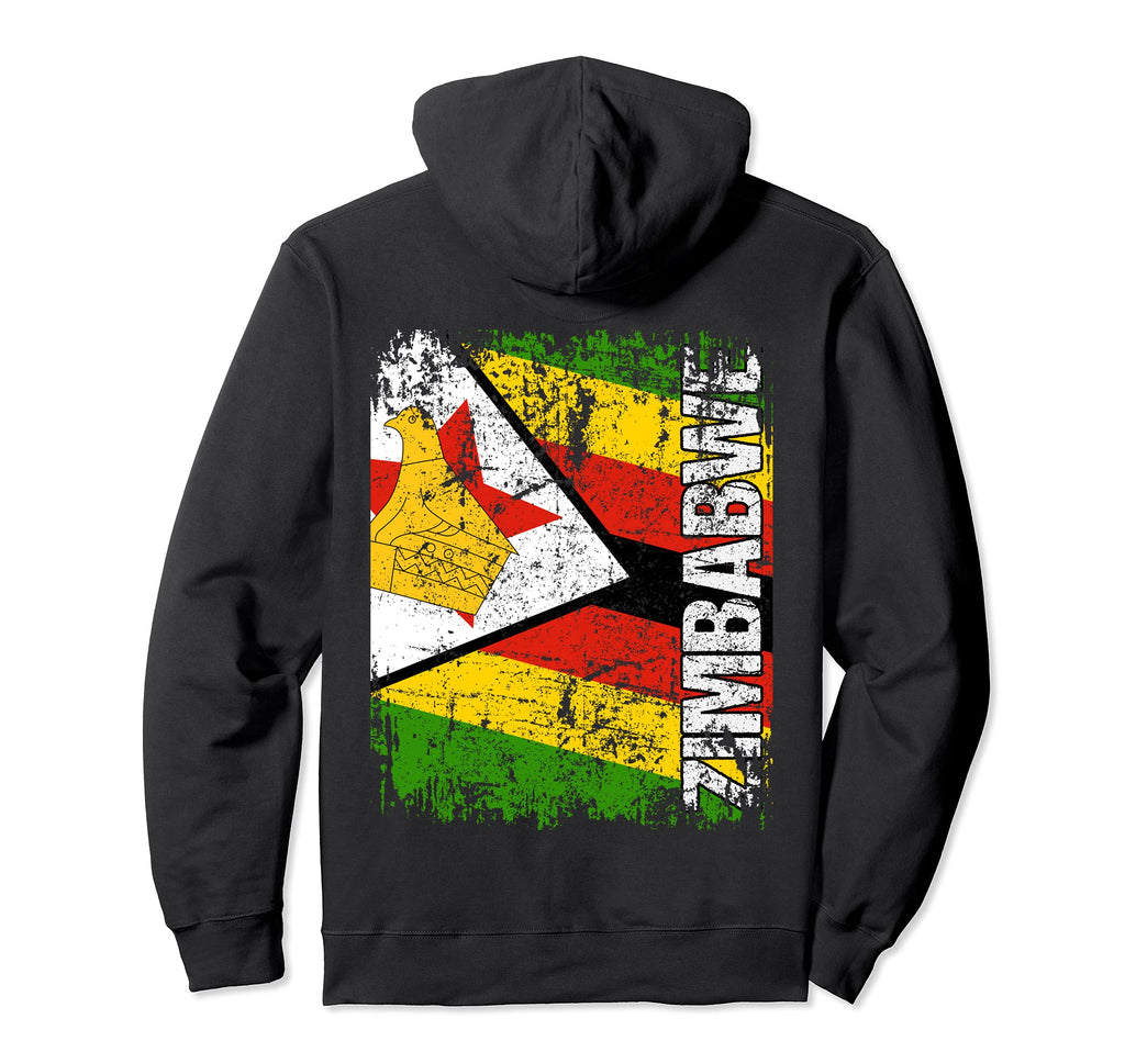 Zimbabwe Flag Distressed Zimbabwe Hoodie - Minimalist Print for Adults - T-Shirt, Sweatshirt, Hoodie