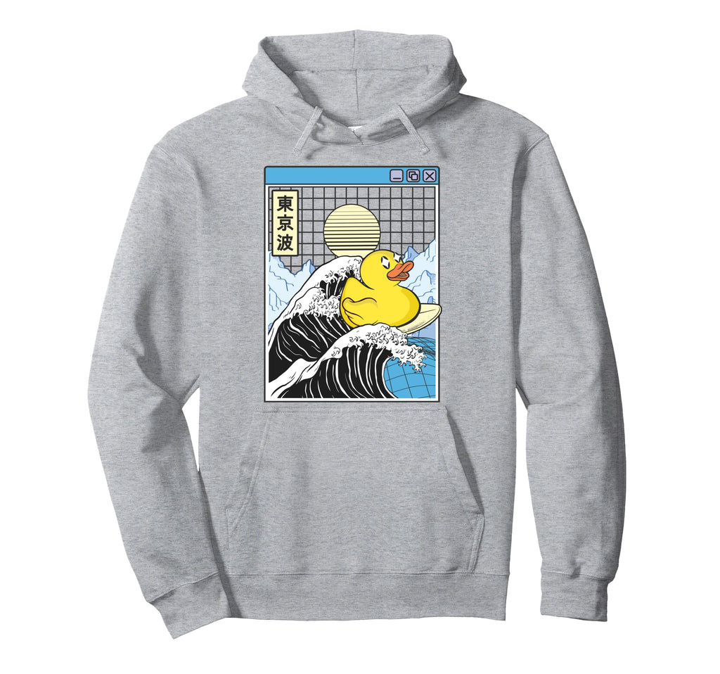 Rubber Duck Surfing Kanagawa Wave Digital Hoodie - Custom Art Print Unisex - T-Shirt, Sweatshirt, Hoodie