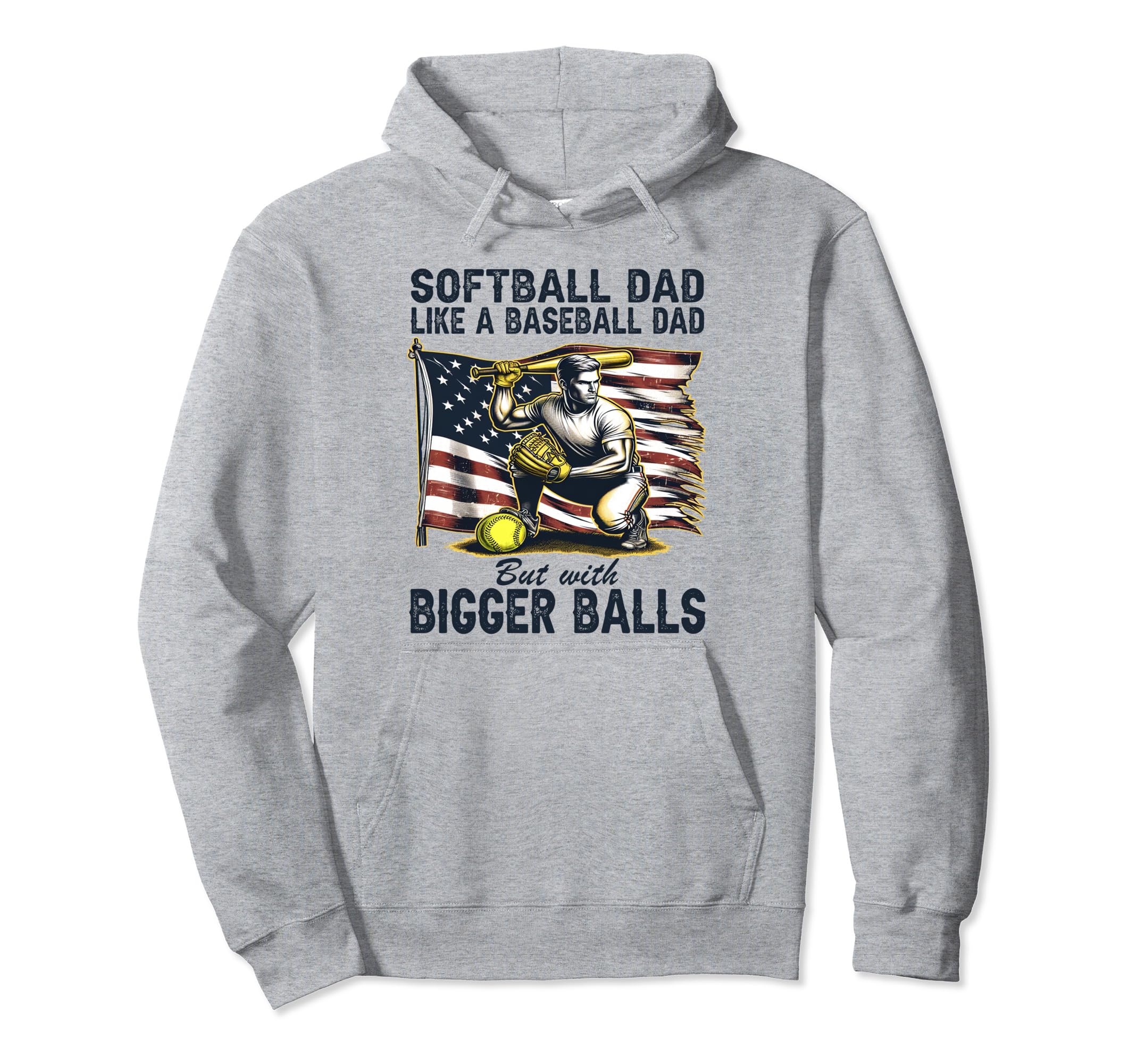Softball Dad Like Baseball Dad But Bigger Hoodie - Minimalist Print Unisex - T-Shirt, Sweatshirt, Hoodie
