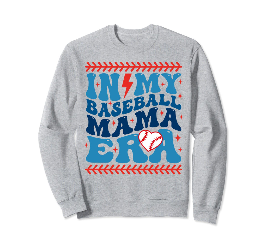 My Baseball Mama Era Groovy Sweatshirt - Aesthetic Graphic for Adults - T-Shirt, Sweatshirt, Hoodie