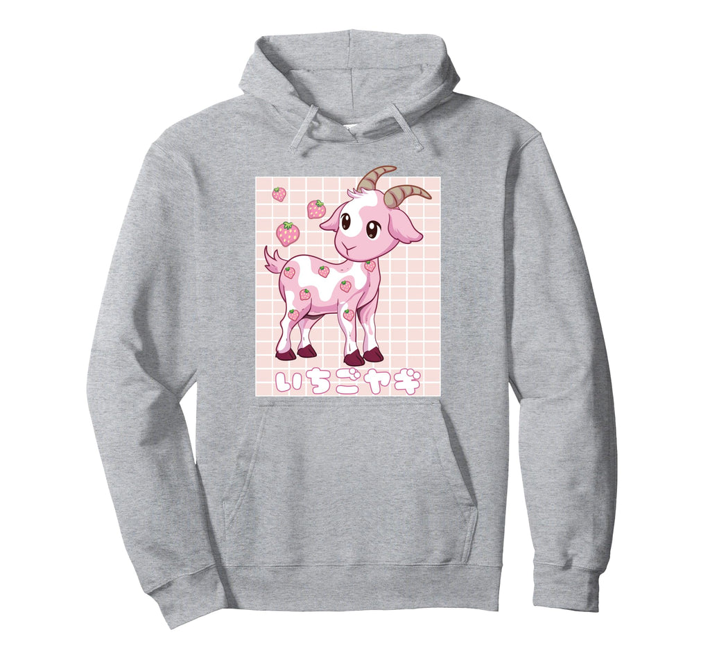 Kawaii Aesthetic Strawberry Goat Vaporwave Hoodie - Trendy Graphic Unisex - T-Shirt, Sweatshirt, Hoodie
