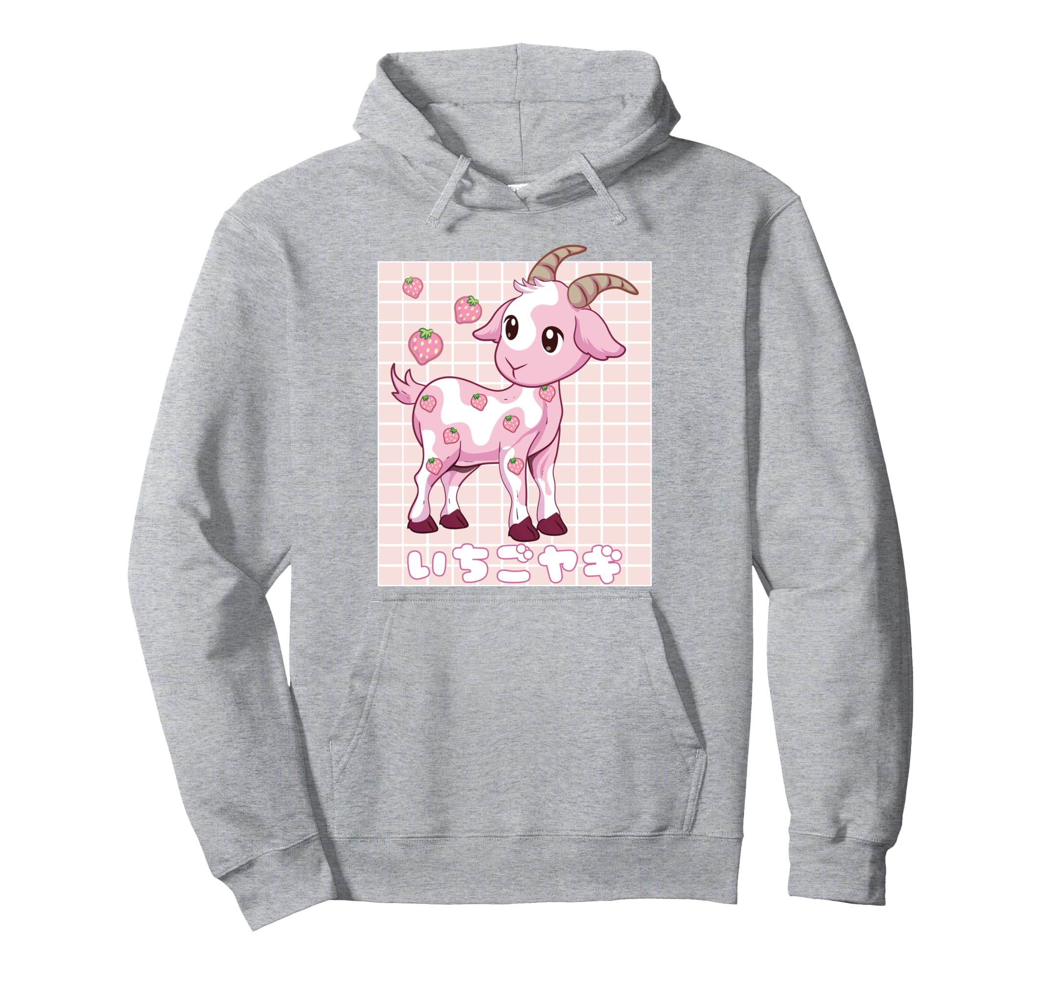 Kawaii Aesthetic Strawberry Goat Vaporwave Hoodie - Trendy Graphic Unisex - T-Shirt, Sweatshirt, Hoodie