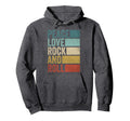 Rocknroll Music Peace Love Rock And Roll Hoodie - Graphic Print Unisex - T-Shirt, Sweatshirt, Hoodie