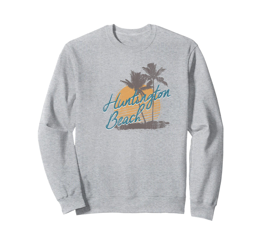 Trendy Huntington Beach Distressed Sweatshirt - Novelty Apparel Men Women - T-Shirt, Sweatshirt, Hoodie