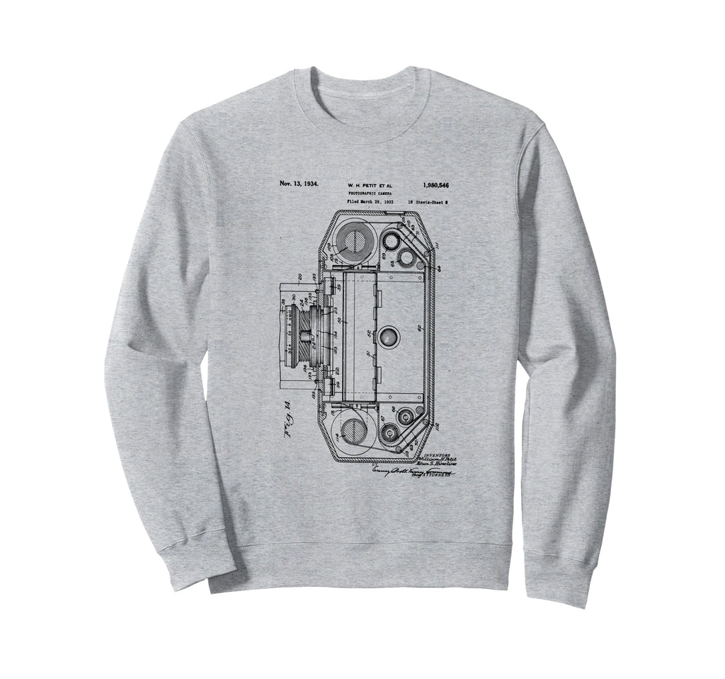 Camera Photographic Patent 1934 Sweatshirt - Fun Novelty Design for Adults - T-Shirt, Sweatshirt, Hoodie
