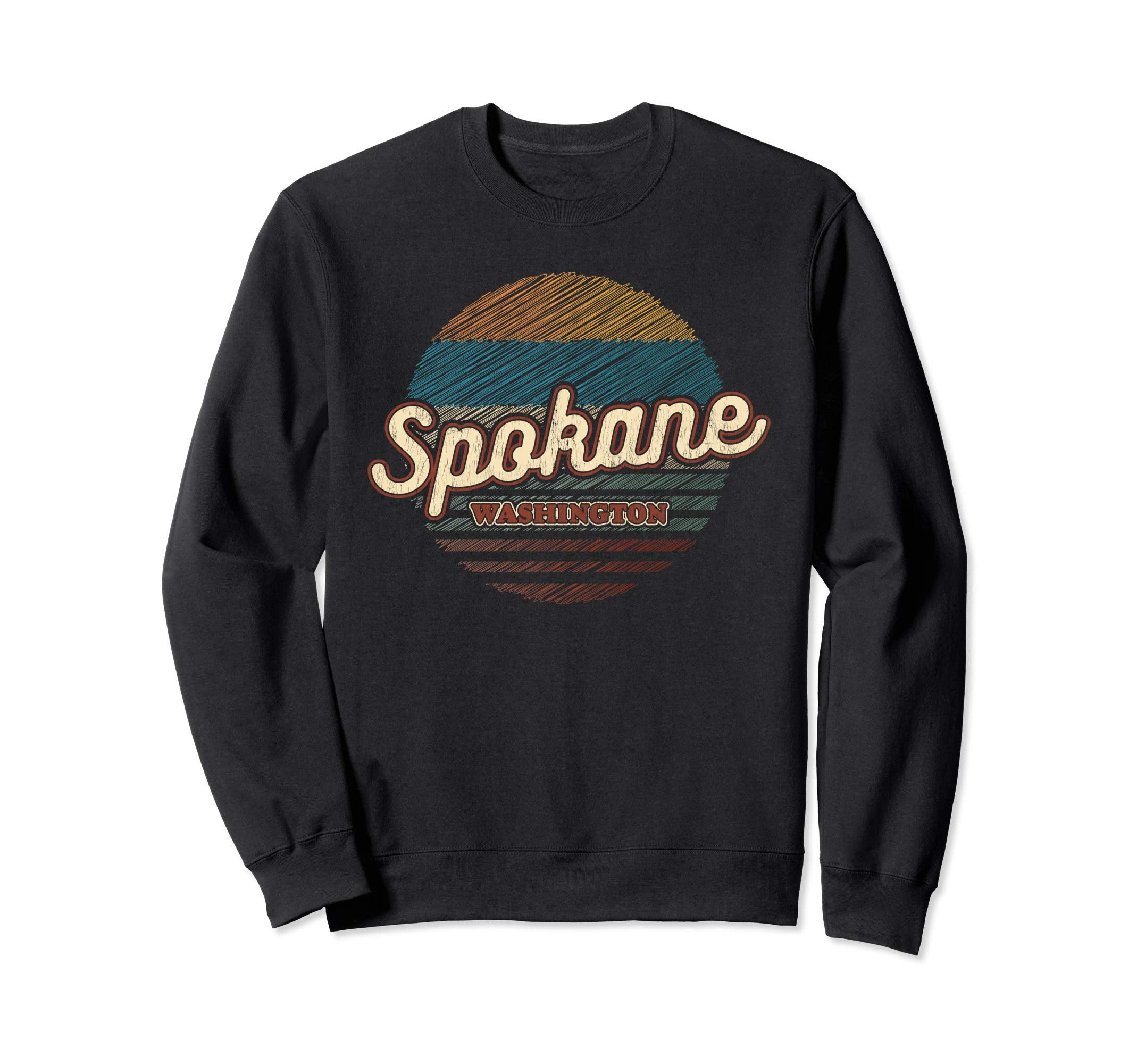 Souvenir Sunset Distressed Spokane Sweatshirt - Novelty Apparel Men Women - T-Shirt, Sweatshirt, Hoodie
