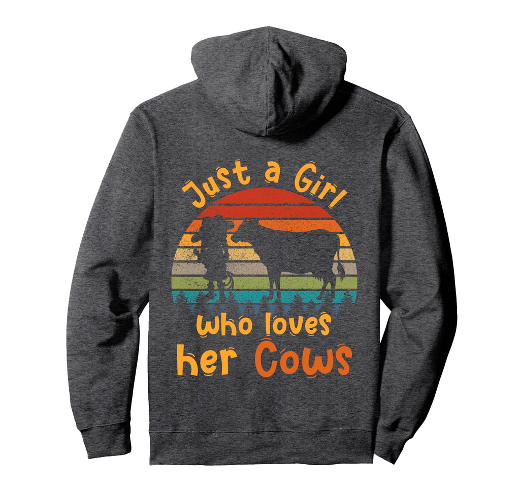 Just Who Loves Her Cows Sunset Hoodie - Casual Everyday Wear Men Women - T-Shirt, Sweatshirt, Hoodie