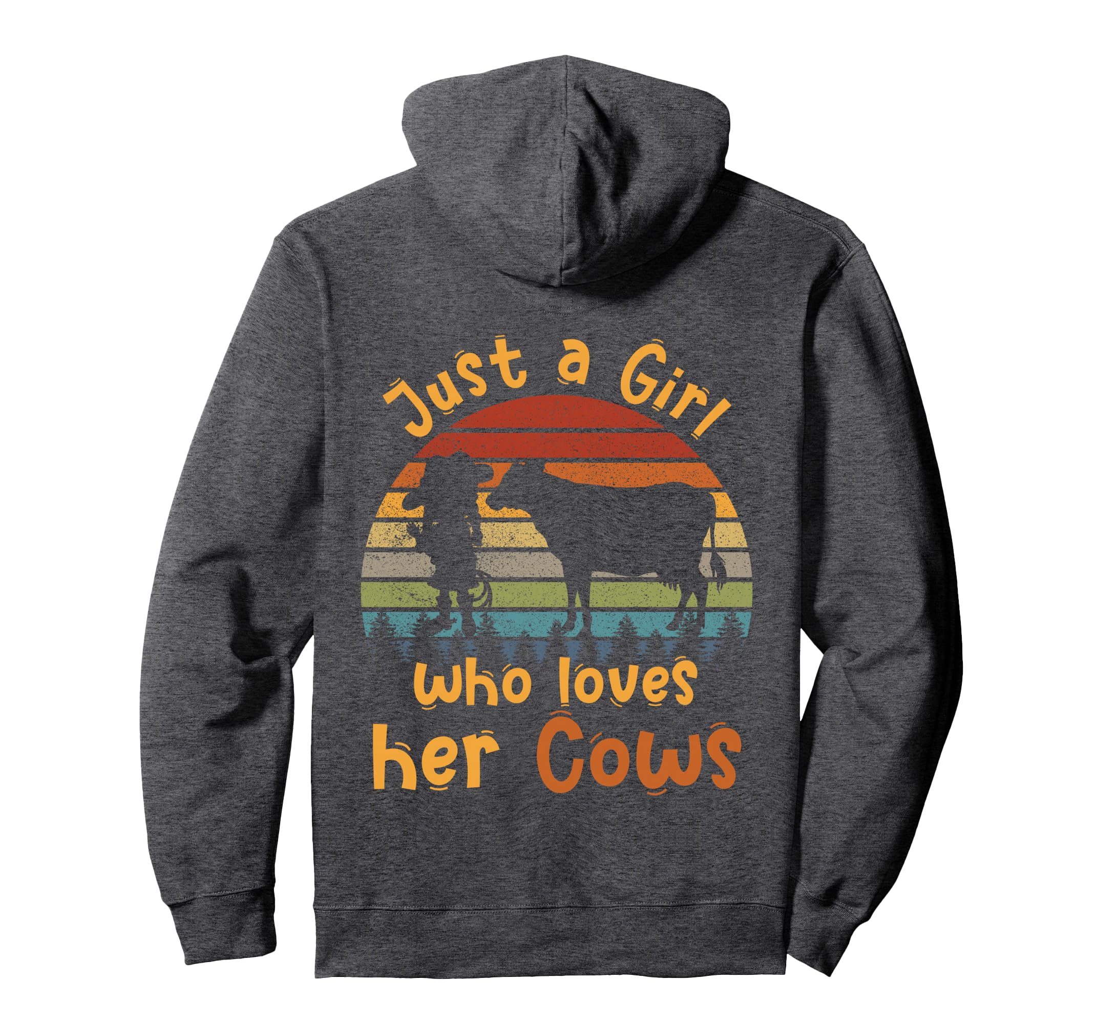 Just Who Loves Her Cows Sunset Hoodie - Casual Everyday Wear Men Women - T-Shirt, Sweatshirt, Hoodie