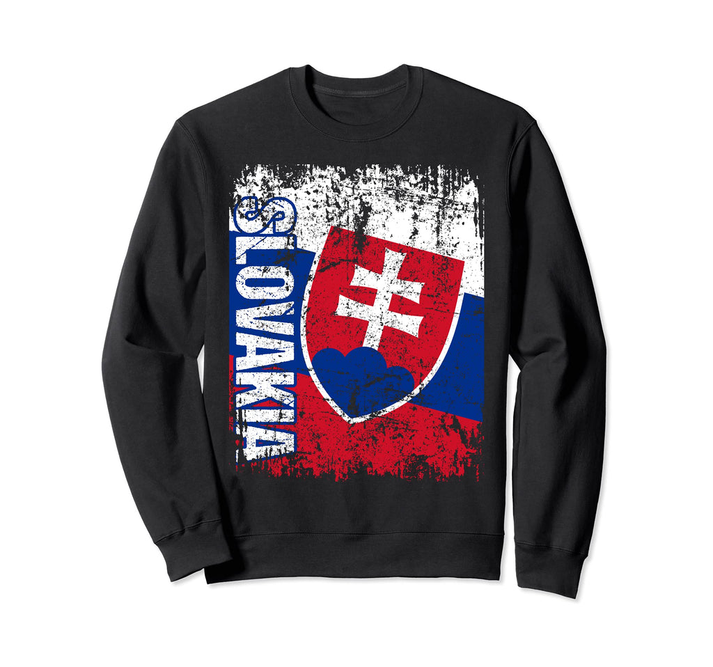 Slovakia Flag Distressed Slovakia Sweatshirt - Custom Art Print Unisex - T-Shirt, Sweatshirt, Hoodie