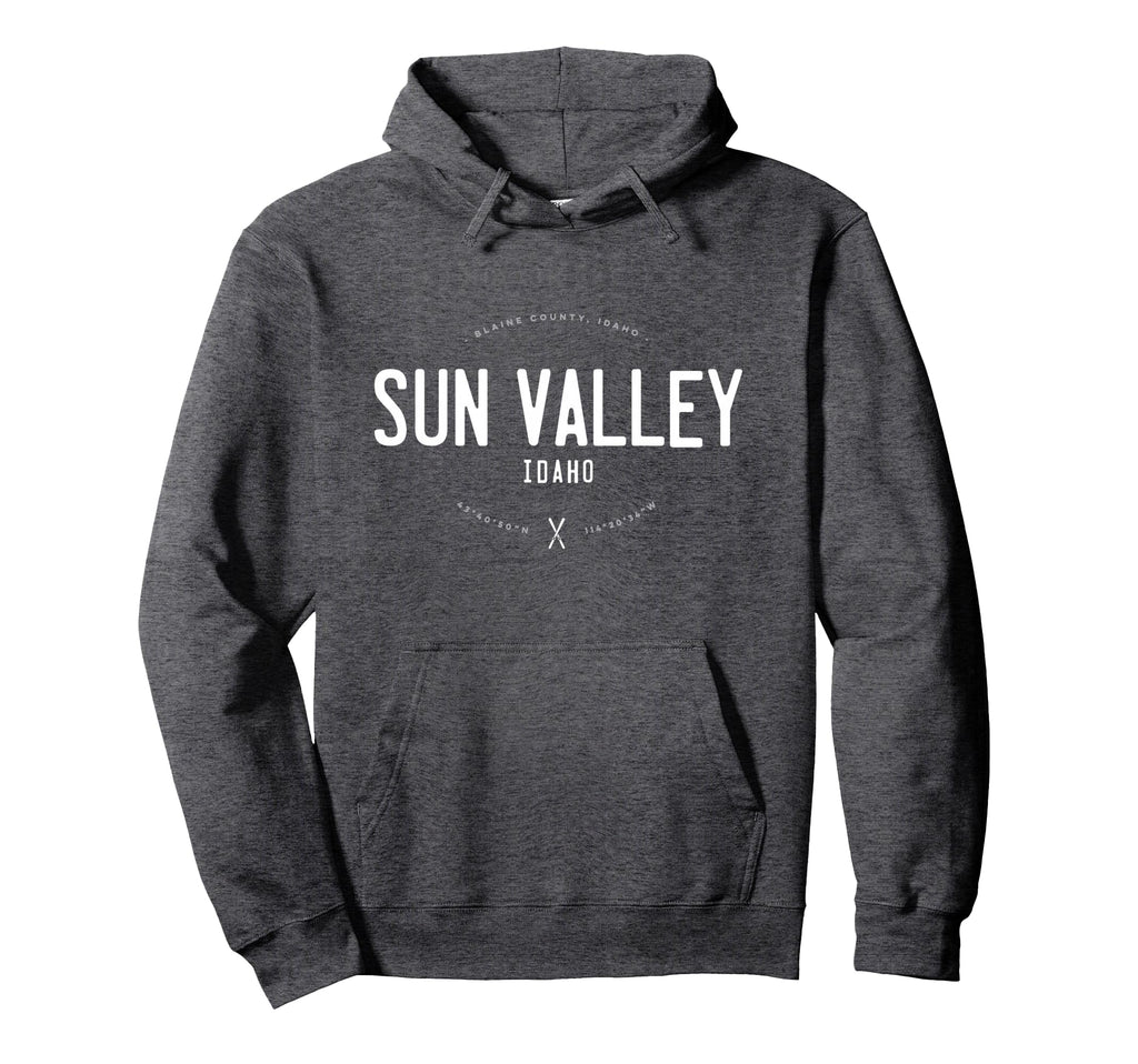 Sun Valley Idaho Distressed Ski Hoodie - Custom Art Print for Adults - T-Shirt, Sweatshirt, Hoodie