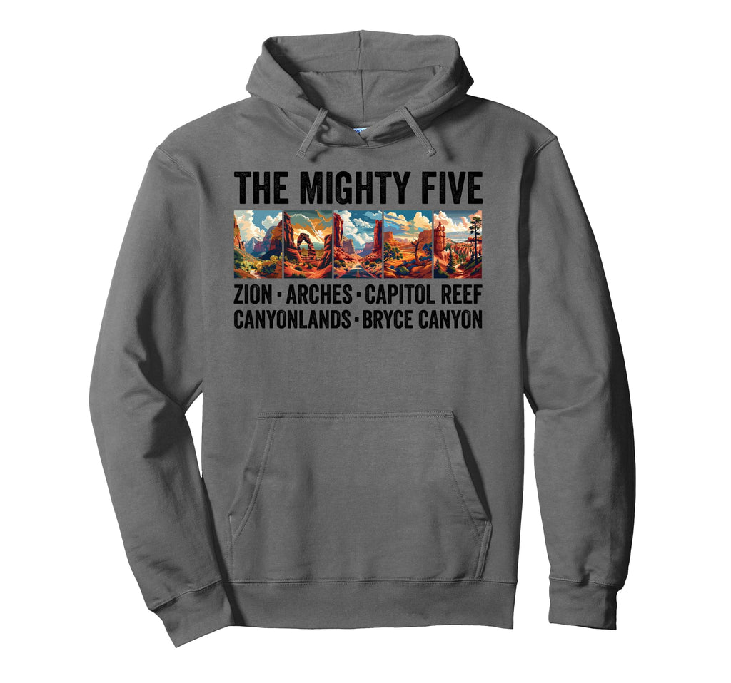 Moab Utah Souvenir Big 5 Mighty Five Hoodie - Trendy Graphic for Adults - T-Shirt, Sweatshirt, Hoodie