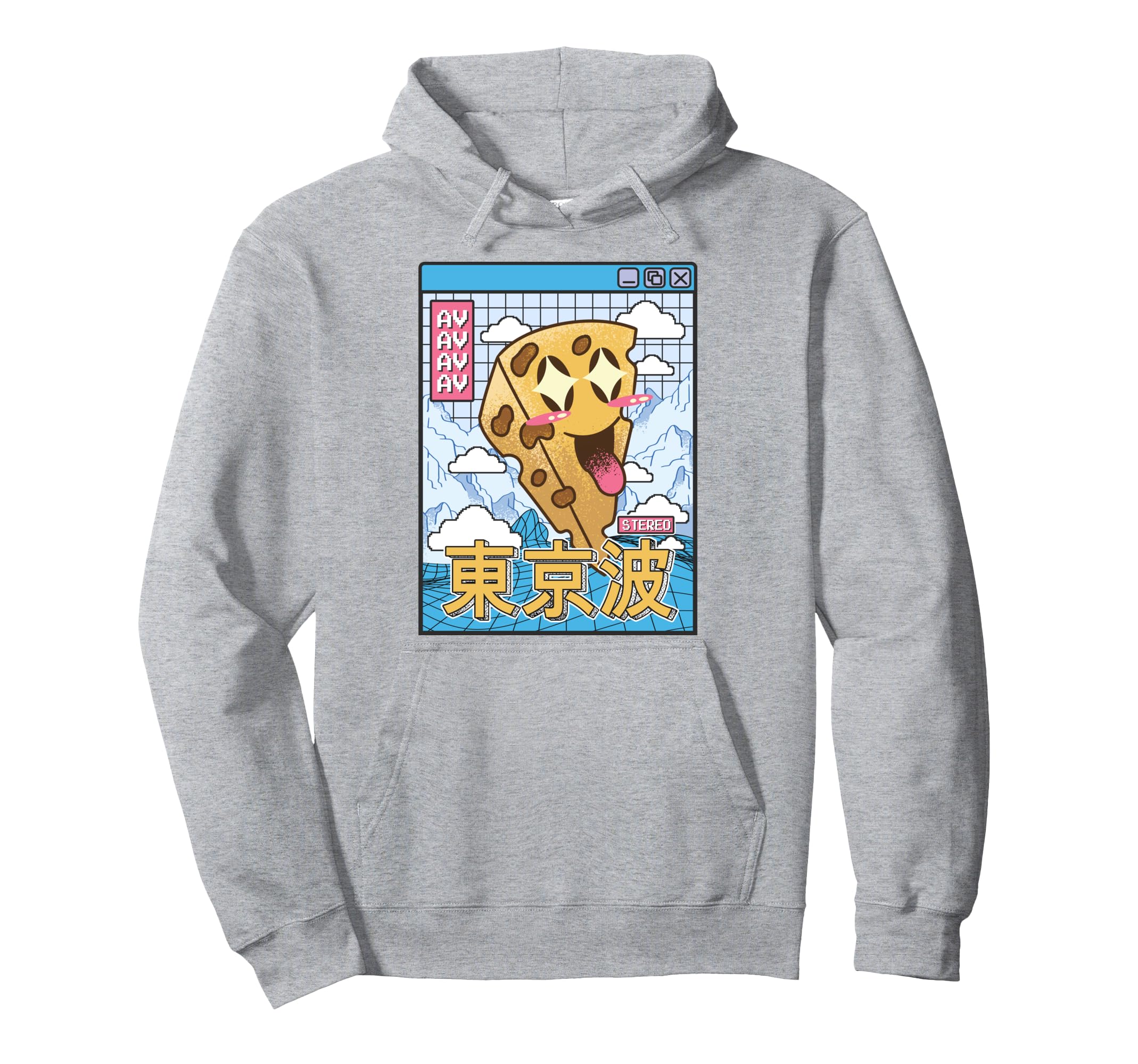 Happy Cheese Vaporwave Aesthetic Grid Hoodie - Minimalist Print for Adults - T-Shirt, Sweatshirt, Hoodie
