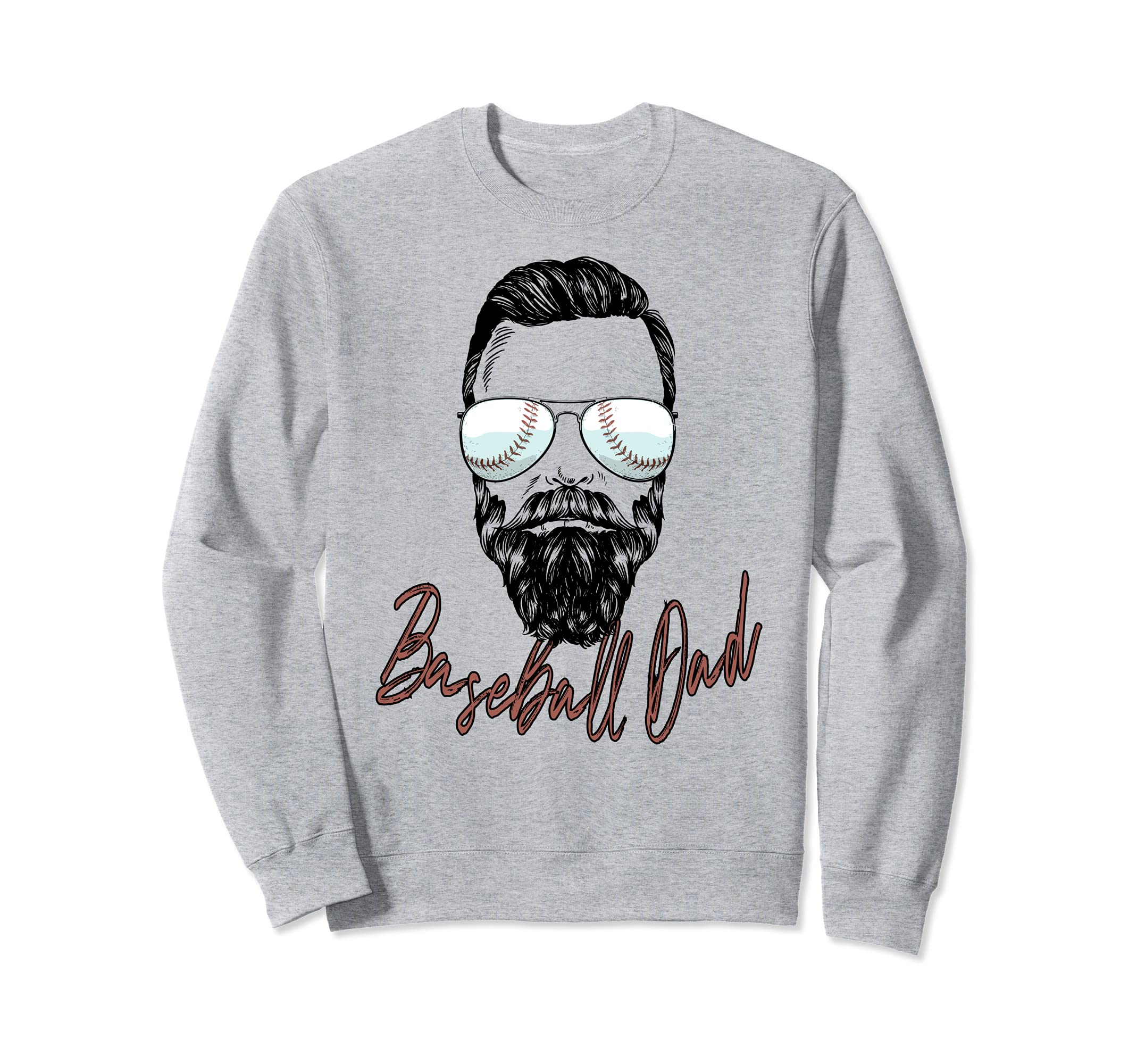 Baseball Dad Beard Sunglasses Sweatshirt - Casual Everyday Wear Unisex - T-Shirt, Sweatshirt, Hoodie