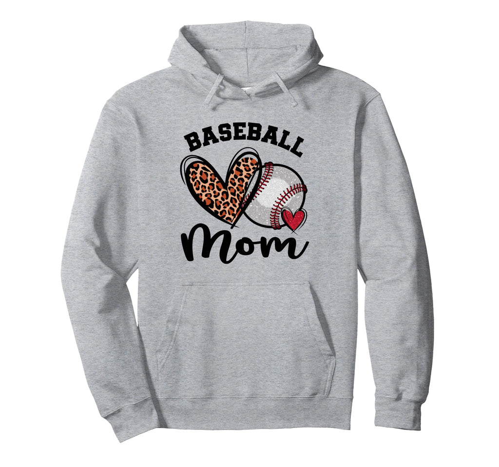 Leopard American Baseball Mom Mama Hoodie - Unique Graphic Unisex - T-Shirt, Sweatshirt, Hoodie