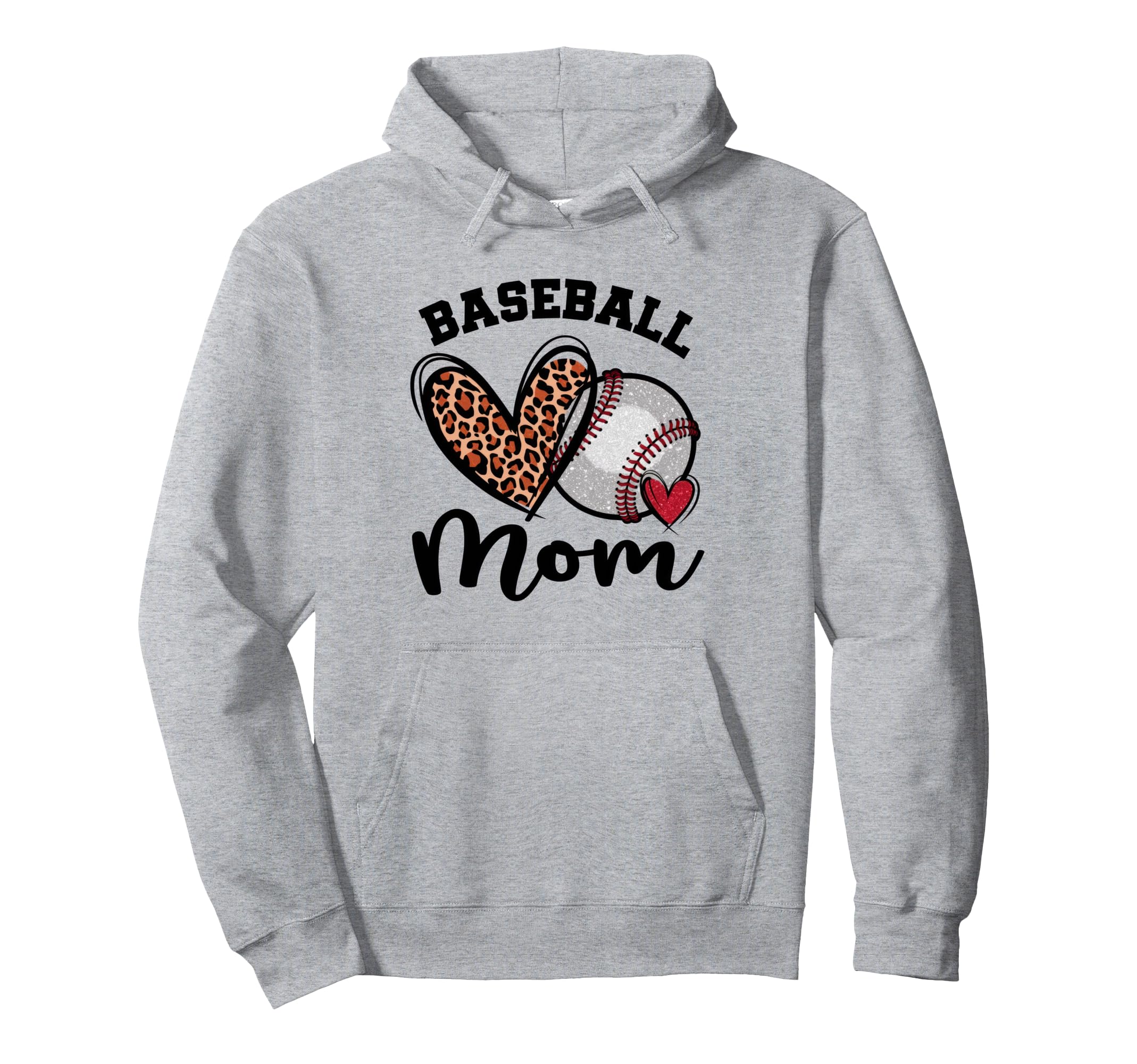 Leopard American Baseball Mom Mama Hoodie - Unique Graphic Unisex - T-Shirt, Sweatshirt, Hoodie