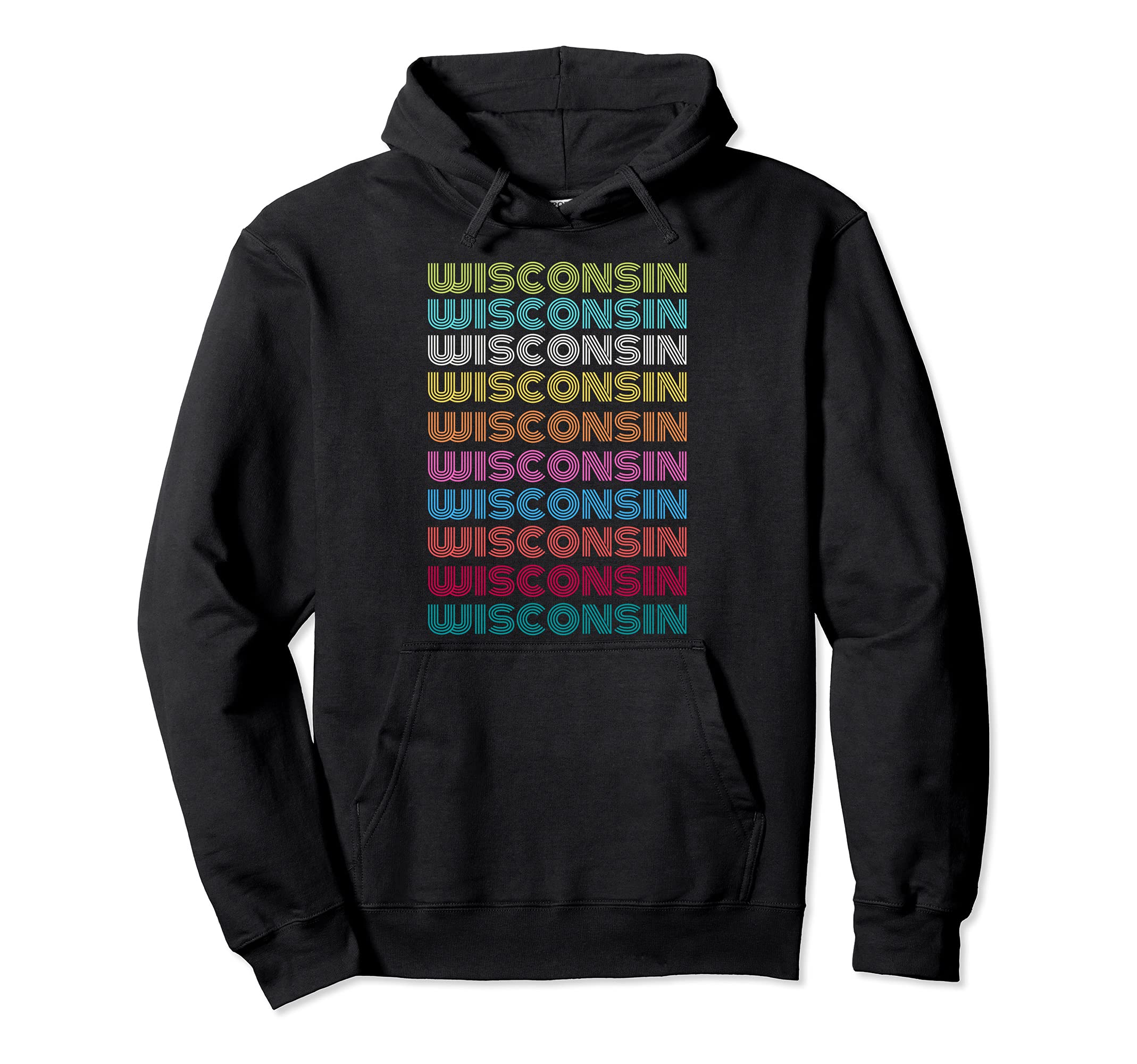 Wisconsin Badger State Usa Rainbow Hoodie - Streetwear Style Unisex - T-Shirt, Sweatshirt, Hoodie