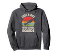 Squid Just Who Loves Sea Animals Sunset Hoodie - Streetwear Style Men Women - T-Shirt, Sweatshirt, Hoodie