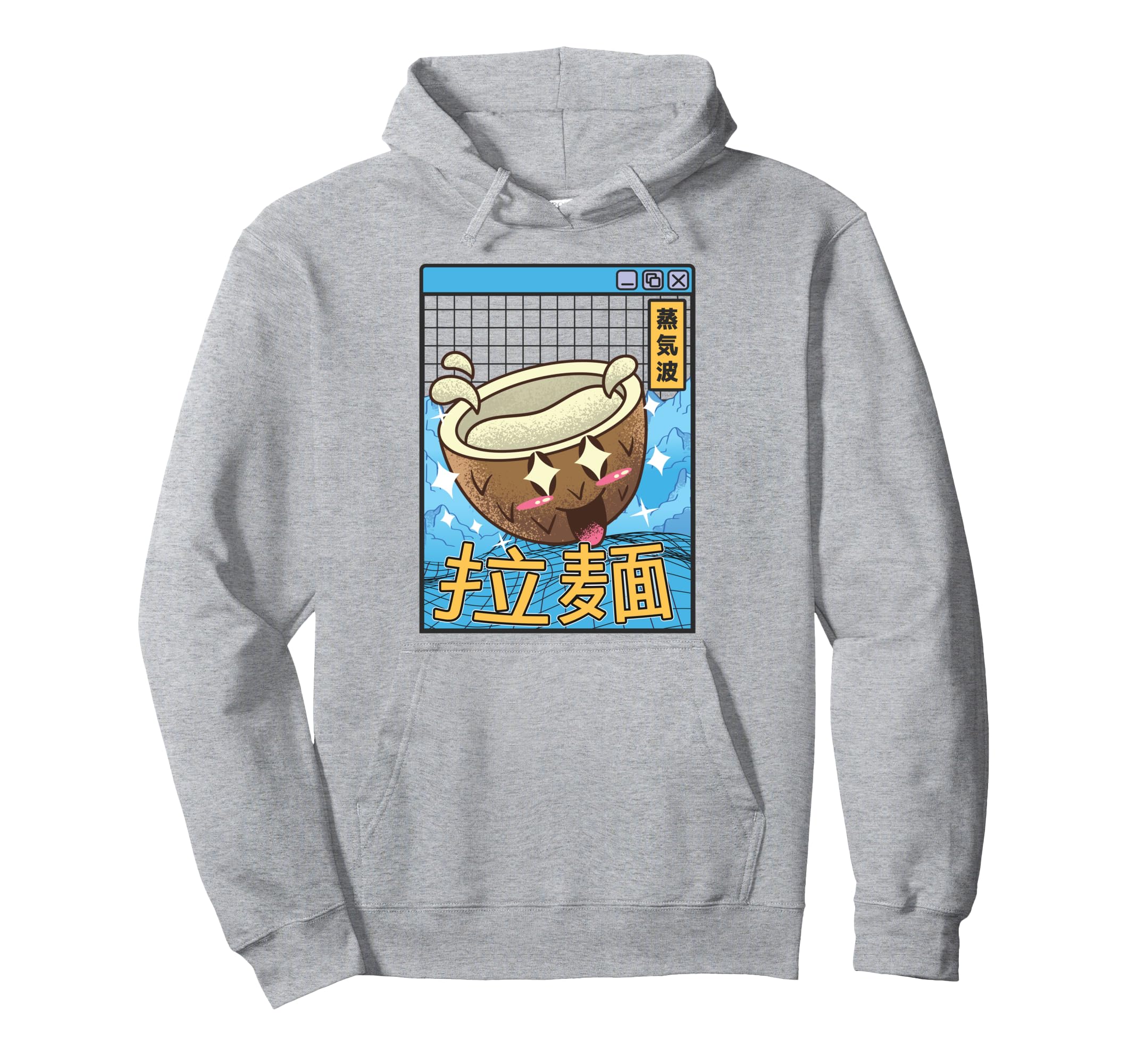 Coconut Kawaii Grid Vaporwave Aesthetic Hoodie - Unique Graphic Men Women - T-Shirt, Sweatshirt, Hoodie