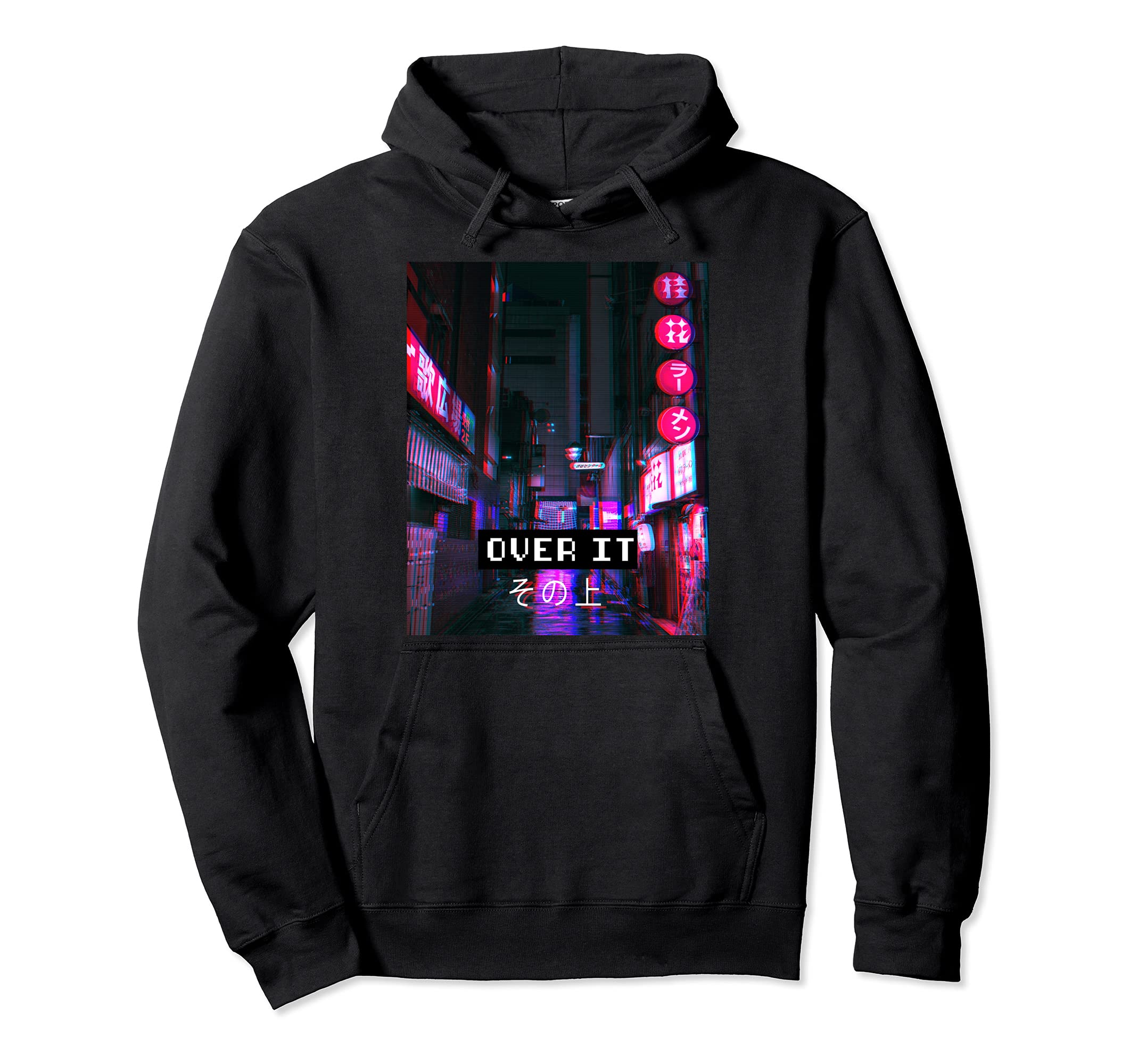 Over It Vaporwave Aesthetic Japan Hoodie - Fun Novelty Design for Adults - T-Shirt, Sweatshirt, Hoodie