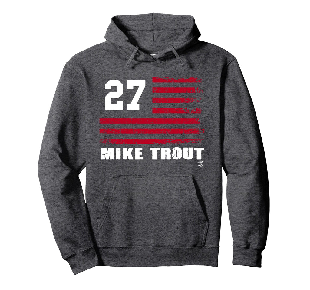 Mike Trout Flag Gameday Hoodie - Aesthetic Graphic Men Women - T-Shirt, Sweatshirt, Hoodie