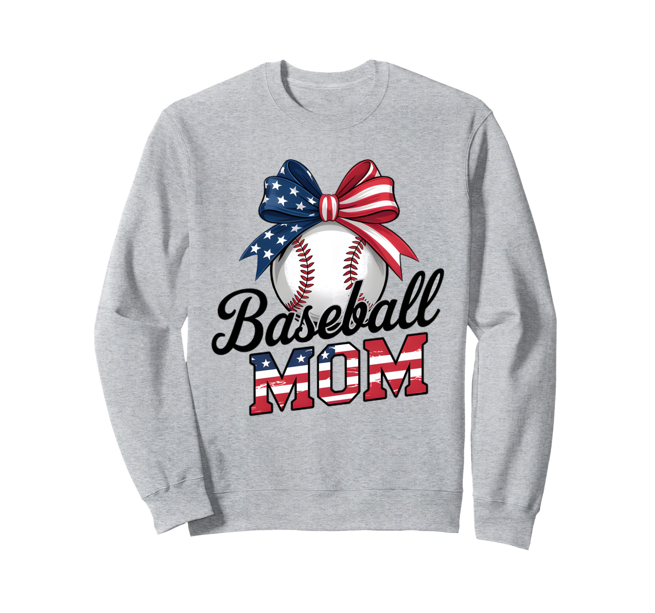 Baseball Mom Usa Flag 4Th July Sweatshirt - Fun Novelty Design for Adults - T-Shirt, Sweatshirt, Hoodie