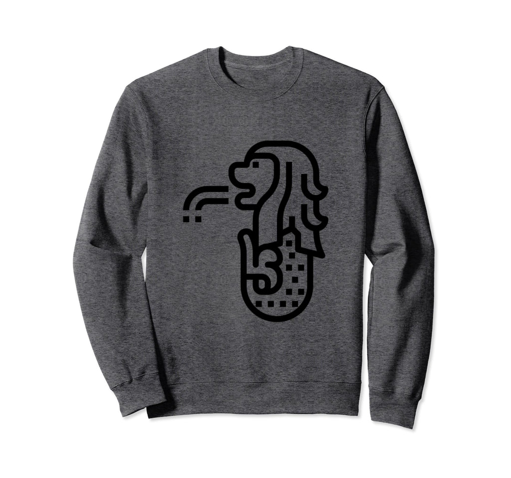 Merlion Distressed Sweatshirt - Fun Novelty Design for Adults - T-Shirt, Sweatshirt, Hoodie