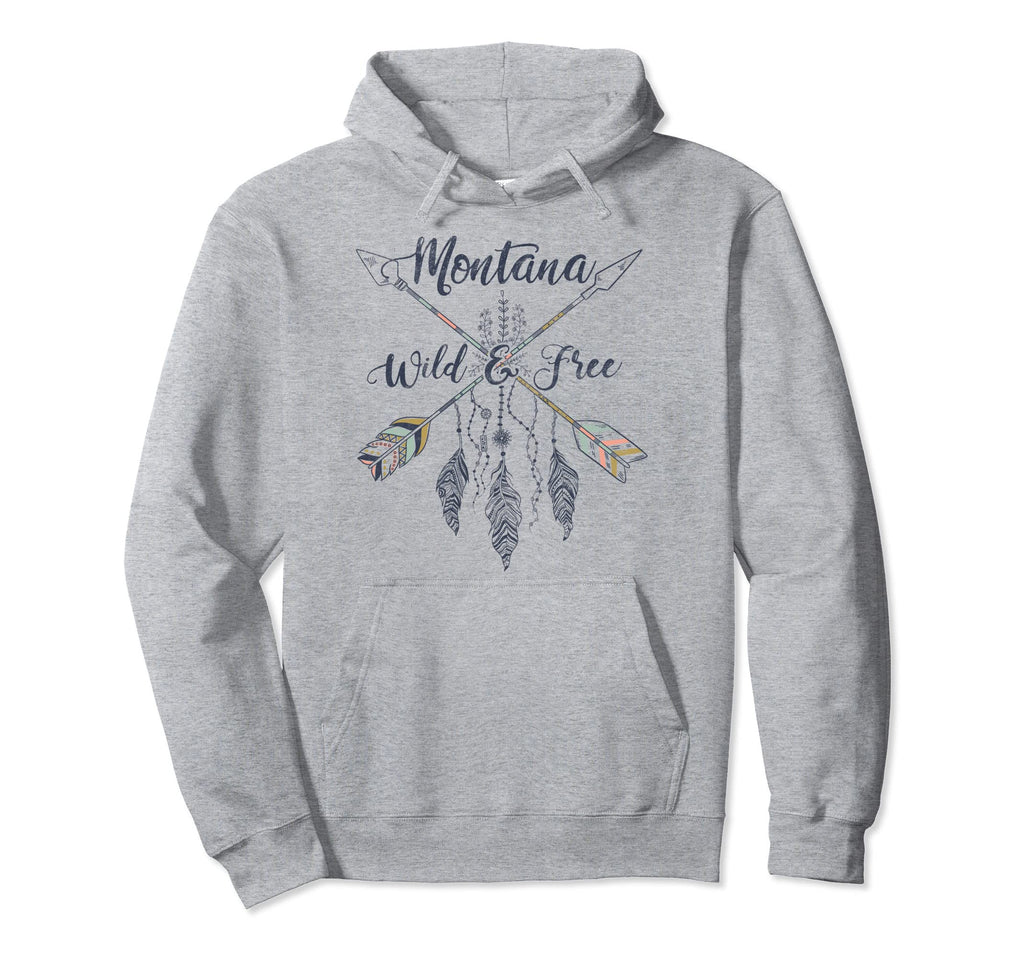 Montana Hippy Chic Wild And Free Hoodie - Custom Art Print Unisex - T-Shirt, Sweatshirt, Hoodie