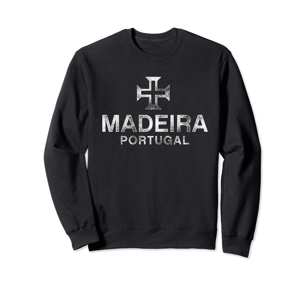 Madeira Portugal Flag Distressed Sweatshirt - Aesthetic Graphic Unisex - T-Shirt, Sweatshirt, Hoodie