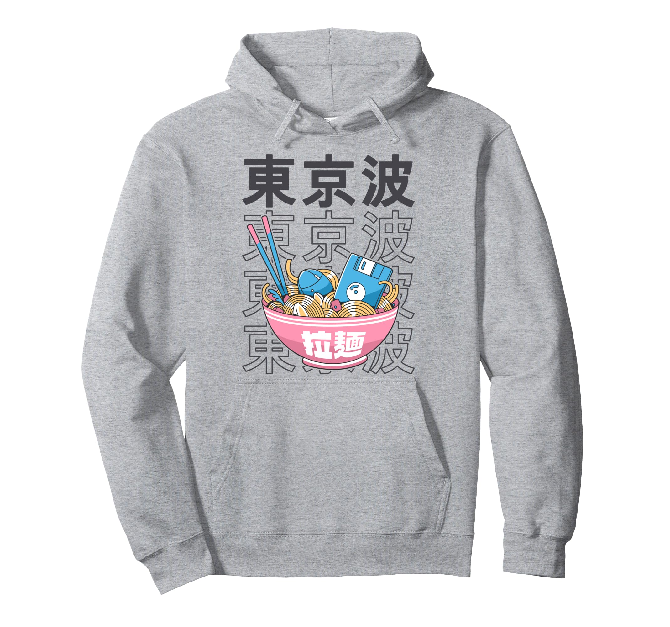 Digital Ramen Bowl Kawaii Aesthetic Hoodie - Custom Art Print for Adults - T-Shirt, Sweatshirt, Hoodie