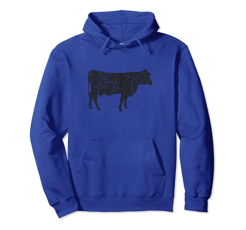Cow Distressed Cow Hoodie - Fun Novelty Design Men Women - T-Shirt, Sweatshirt, Hoodie